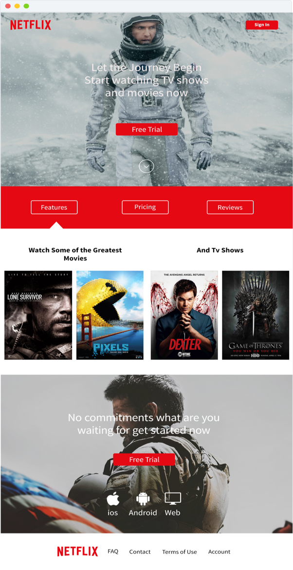 Netflix Home Page